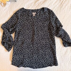 Chico's Black and White Polka Dot Blouse